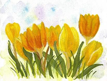  - yellow tulips note card